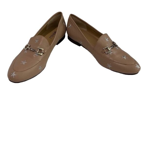 Vaneli Nude Leather Embroider Star Print Loafers, Size 8.5 Narrow - Picture 3 of 4